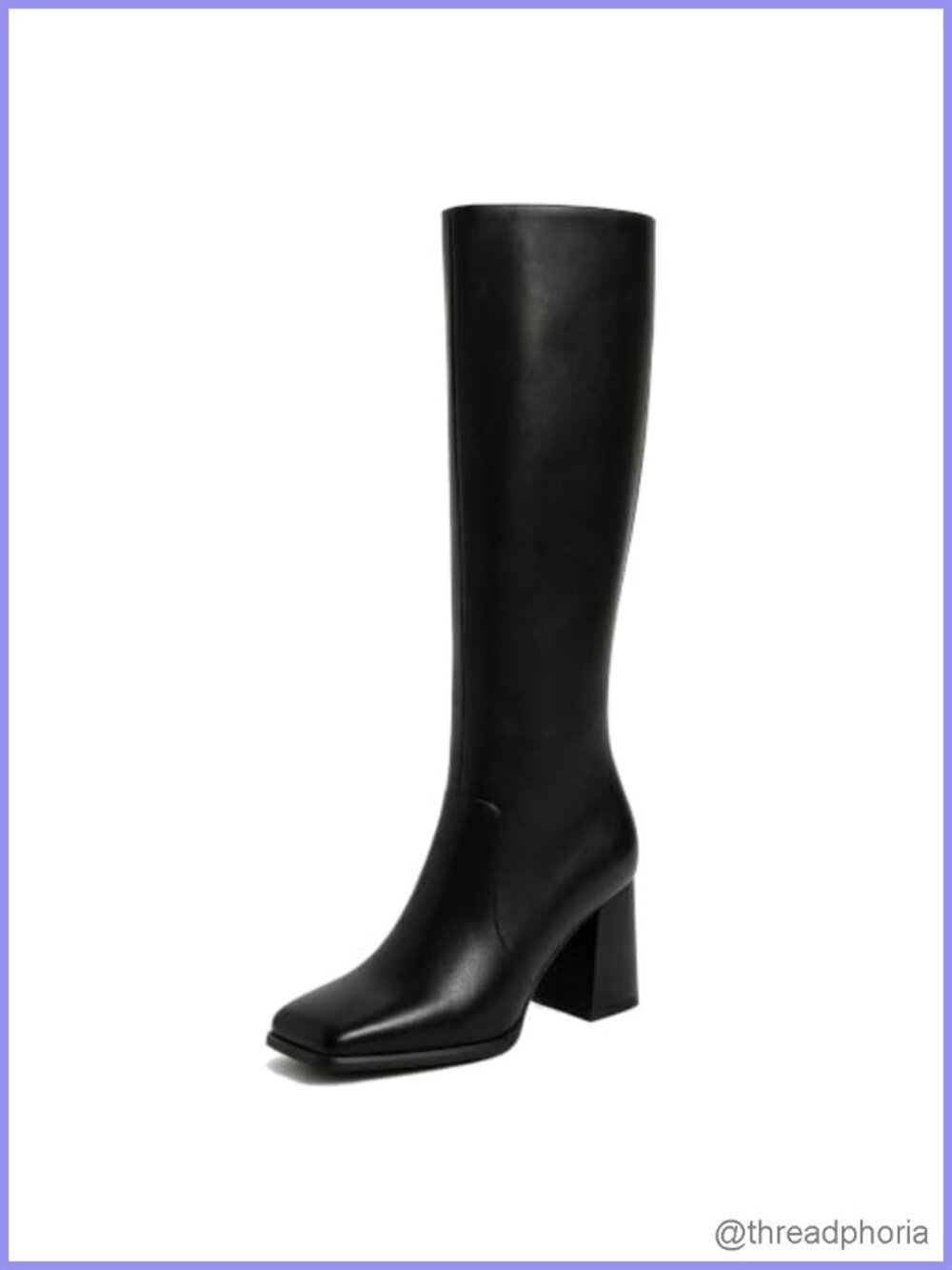 Square Toe Knee High Boots Chunky Heel Tall Fashion Boots